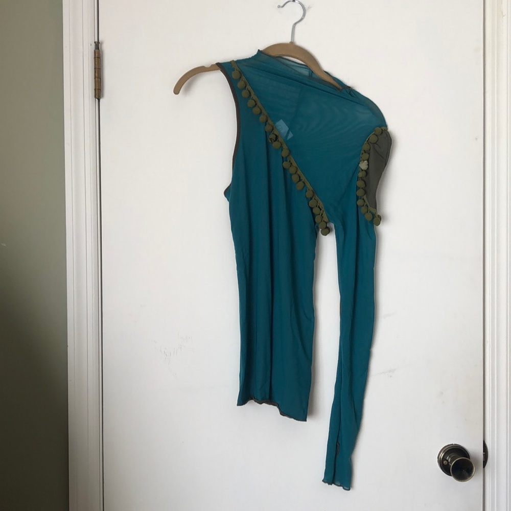 Nuvula mock neck one arm one sleeve top